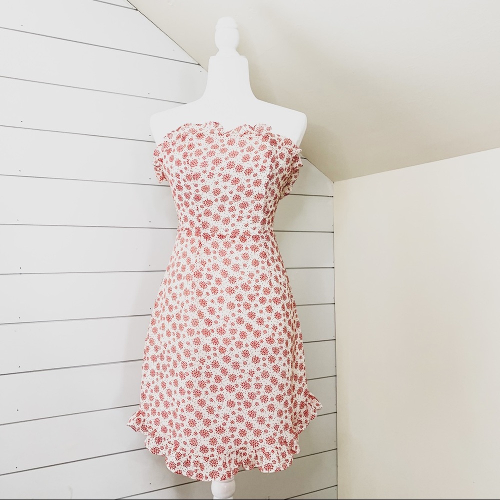 VICI • NWT Sweet As Pie strapless ditsy dress M